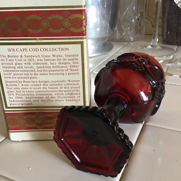 FINAL SALE NEW Vintage Avon Cape Cod Ruby Red Votive Goblet Candle Holder - Picture 3 of 4